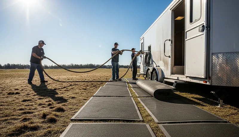 Restroom Trailer Setup La Habra